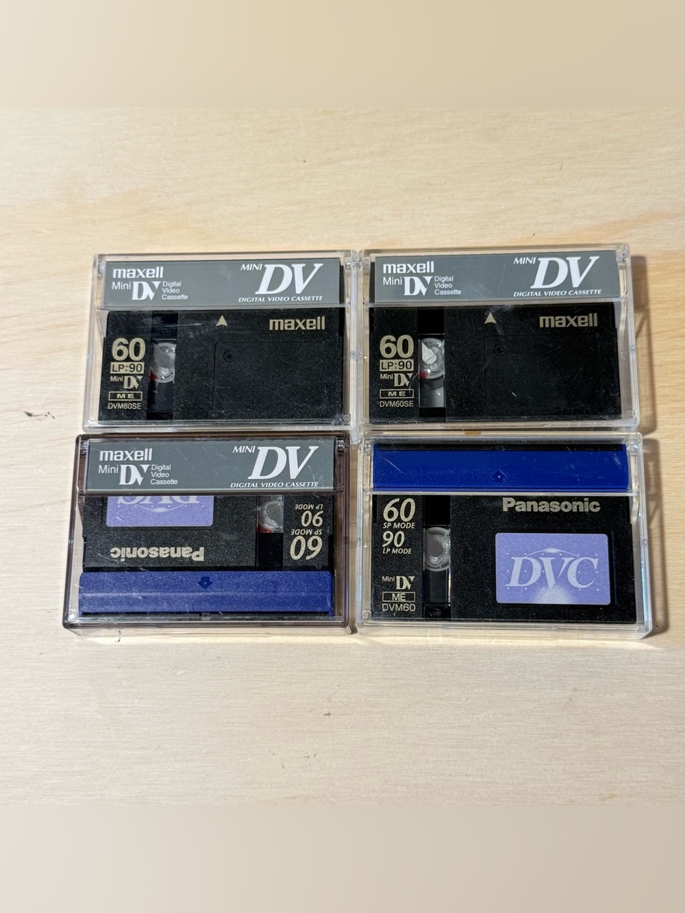 Lot Of Maxell/Panasonic DV-60 Mini DV Cassette SET OF 4 Used UNTESTED Read Info!
